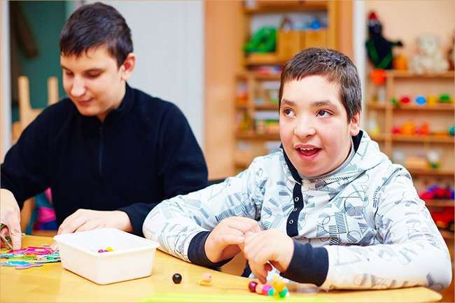 Boys playing with toys